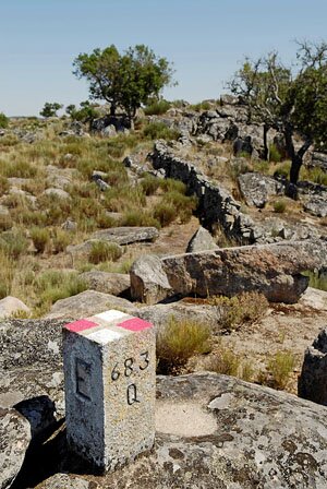 Ground control point established at the Roman quarry of Pitaranha (photograph by G. Verhoeven)