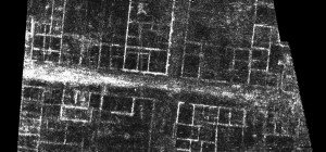Image of GPR survey results with clearly visible Roman buildings and street network (elaboration L. Verdonck, Mariana survey)